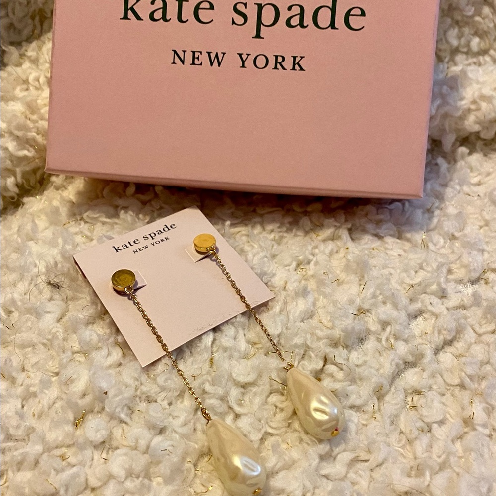 NWT Kate spade long pearl drop earrings - Picture 2 of 4